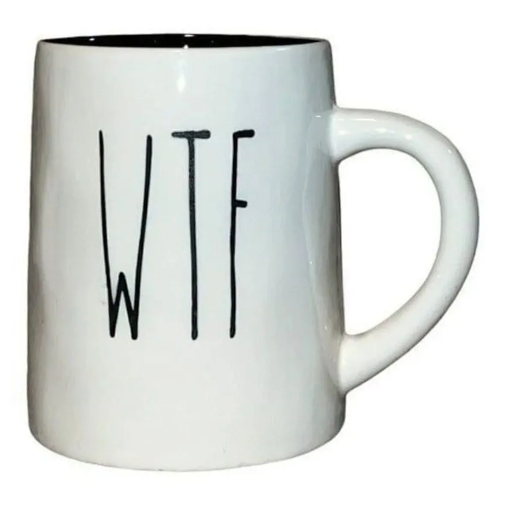 Simply Too Shabby Ceramic AF WTF Letters Ceramic Coffee Mug EUC